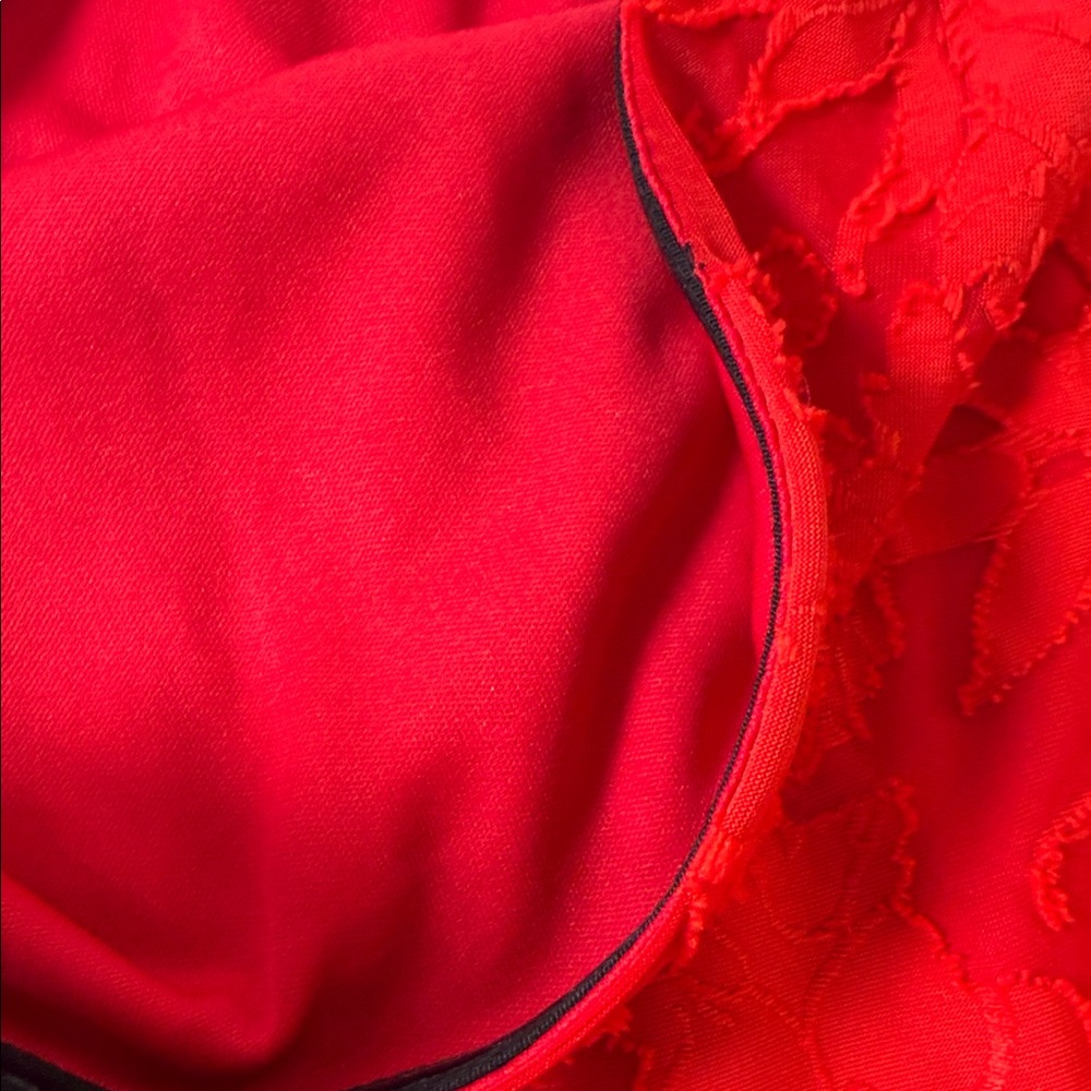 Boohoo Strapless Red Lace Maxi Dress - Picture 3 of 7